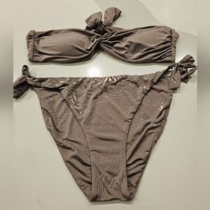 La Mer Bandeau Bikini Set in Taupe